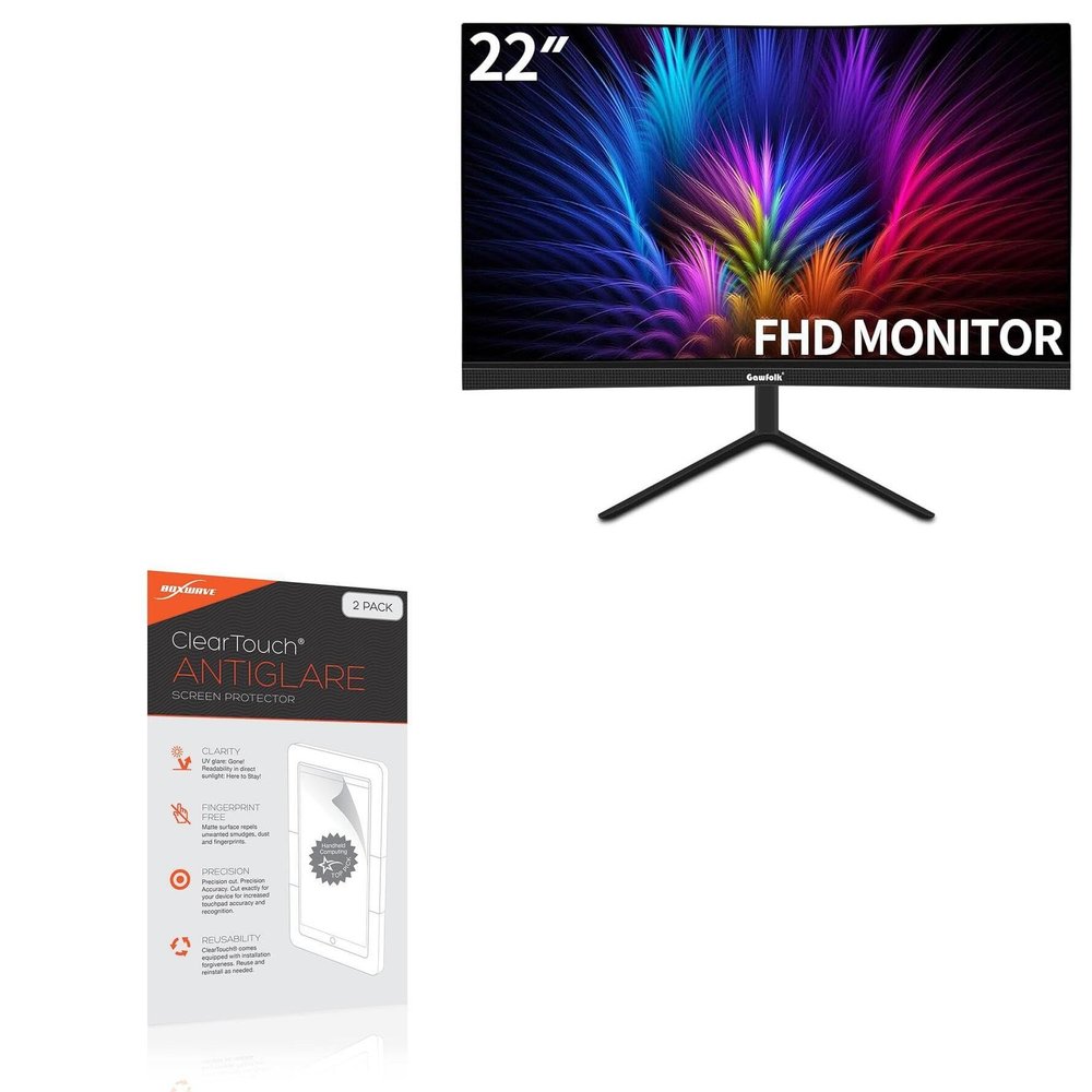 BoxWave Screen Protector Compatible with Gawfolk Monitor (22 in) - ClearTouch Anti-Glare (2-Pack), Anti-Fingerprint Matte Film Skin