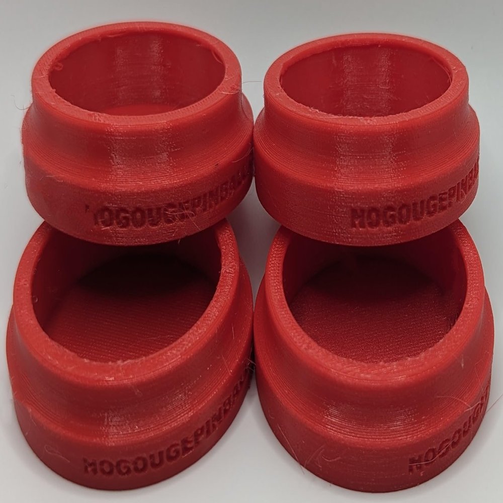 No Gouge Pinball Rubber Leg Leveler Caster Feet, Footies, Cups, Set of 4 (RED)