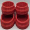 No Gouge Pinball Rubber Leg Leveler Caster Feet, Footies, Cups, Set of 4 (RED) view 1