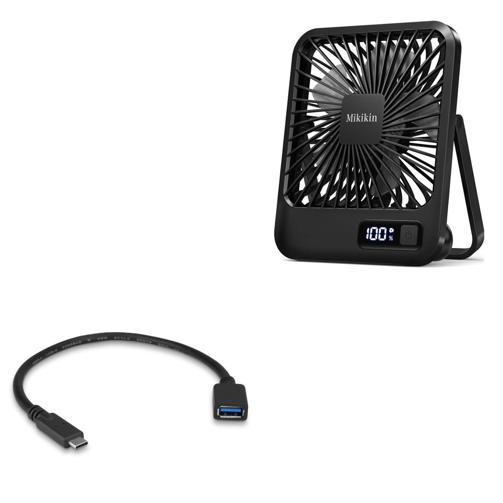 BoxWave Cable Compatible with Mikikin Rechargeable Desk Fan - USB Expansion Adapter, Add USB Connected Hardware to Your Phone