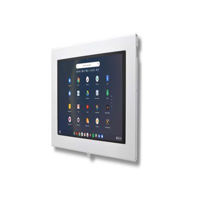 TABcare Locking Anti-Theft Metal Case for Google Pixel 10" 11" 12" Tablet for Kiosk, POS, Store, Show Display, Time Clock (White, Pixel C Chromebook)
