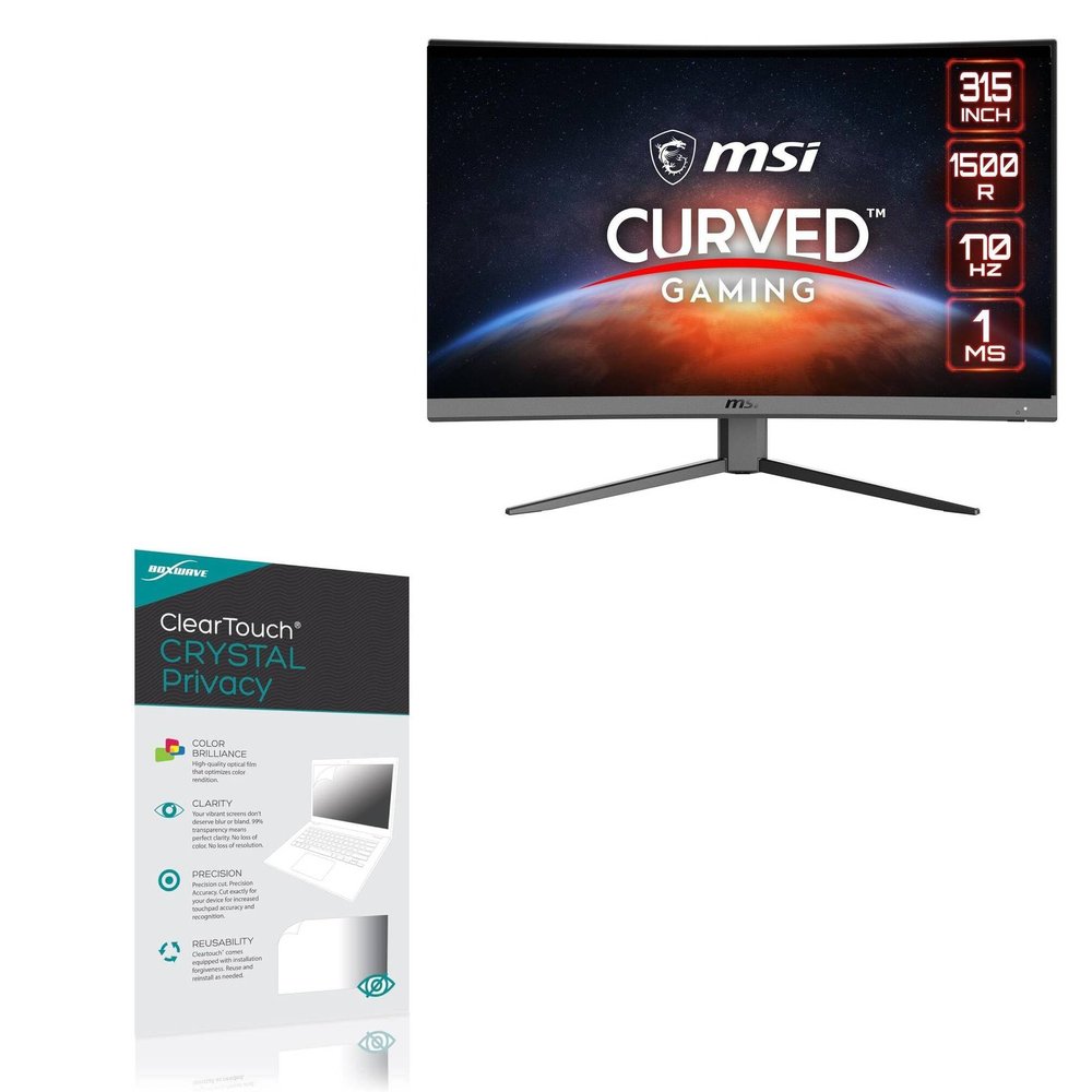 BoxWave Screen Protector Compatible with MSI Optic G32CQ4 E2 Monitor (31.5 in) - ClearTouch Crystal Privacy (2-Pack), Privacy Screen Protector Flexible Film Clear
