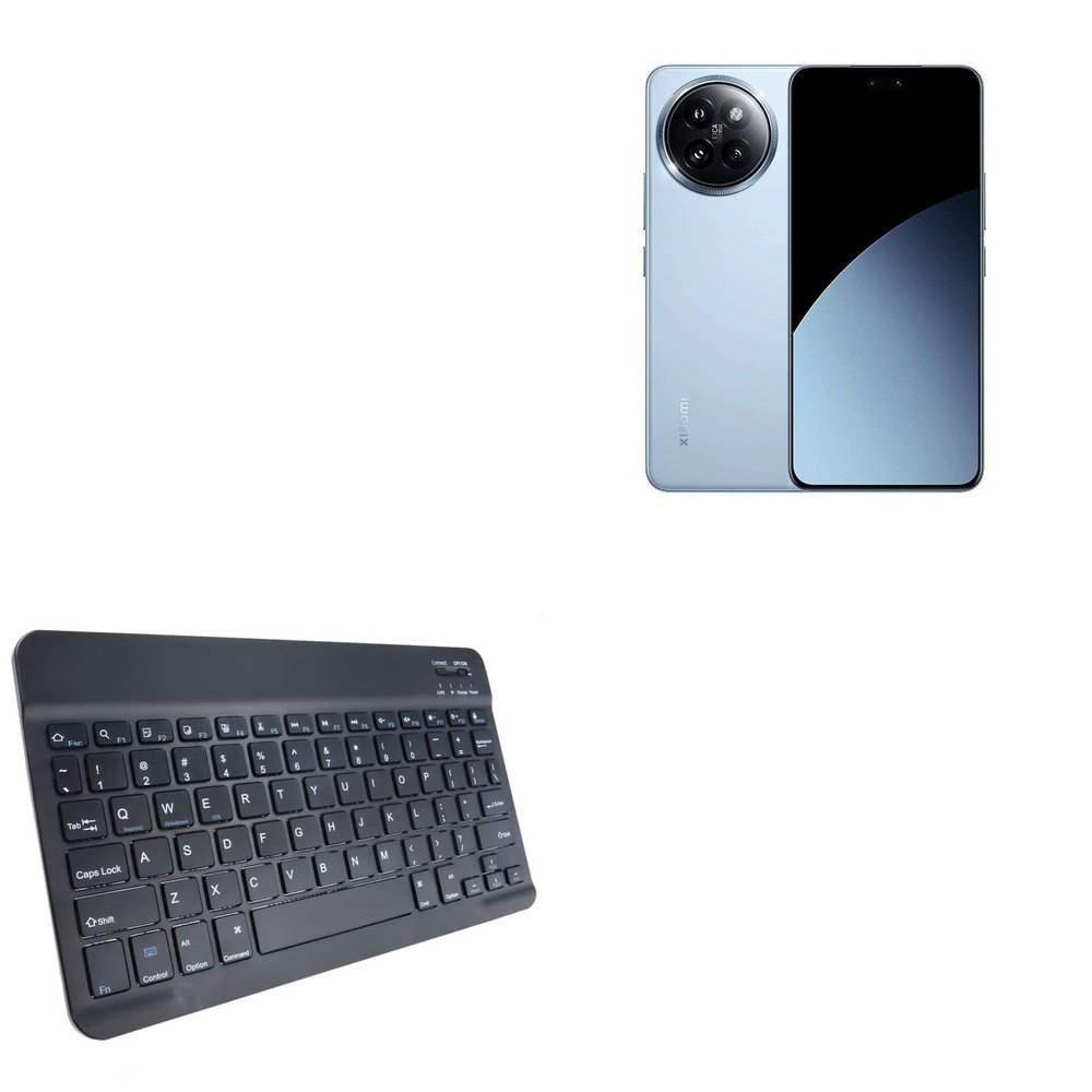 BoxWave Keyboard Compatible with Xiaomi Civi 4 Pro - SlimKeys Bluetooth Keyboard, Portable Thin with Chiclet-Style Keys - Jet Black
