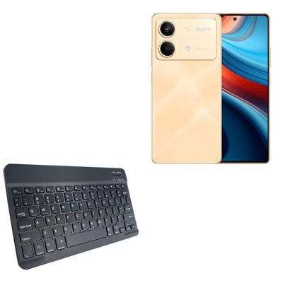 BoxWave Keyboard Compatible with Xiaomi Poco X6 Neo - SlimKeys Bluetooth Keyboard, Portable Thin with Chiclet-Style Keys - Jet Black