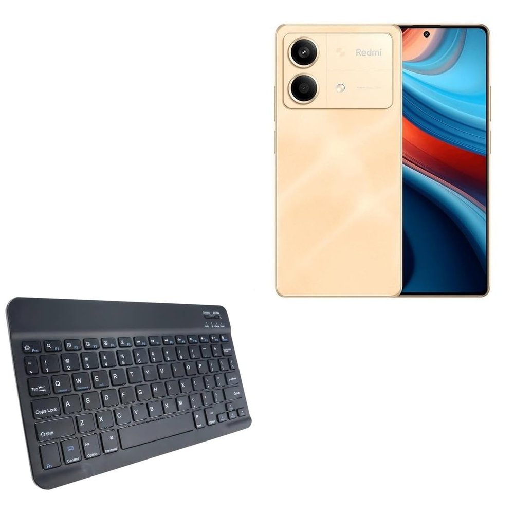 BoxWave Keyboard Compatible with Xiaomi Poco X6 Neo - SlimKeys Bluetooth Keyboard, Portable Thin with Chiclet-Style Keys - Jet Black