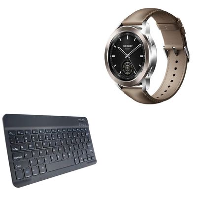 BoxWave Keyboard Compatible with Xiaomi Watch S3 - SlimKeys Bluetooth Keyboard, Portable Thin with Chiclet-Style Keys - Jet Black