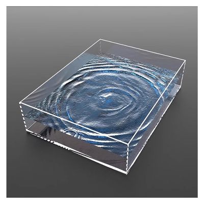 BESNUT 6/10cm Tall Transparent Shallow Water Tank,Photography Creative Tray,Decorative Tray Acrylic Serving Tray,5mm Thick Lucite Makeup Cosmetic Tray Holder(60x60x6cm)