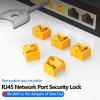 72 Pcs RJ45 Port Lock with 3 Keys, Locking RJ45 Port/Dust Blocker,Compatible with Computer,TV,Router,Other Devices (Yellow) view 2