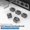 72 Pcs RJ45 Port Lock with 3 Keys, Locking RJ45 Port/Dust Blocker,Compatible with Computer,TV,Router,Other DevicesGray view 2