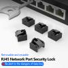 100 Pcs RJ45 Port Lock with 5 Keys, Locking RJ45 Port/Dust Blocker,Compatible with Computer,TV,Router,Other Devices (Black) view 2
