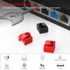 100 Pcs RJ45 Port Lock with 5 Keys, Locking RJ45 Port/Dust Blocker,Compatible with Computer,TV,Router,Other Devices (Black) view 4
