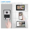 ANJIELO SMART Wired Video Door Phone Apartment Intercom System,2 Unit 7 Inch Touch Monitor with 1080P HD Camera Doorbell,Supporting Fingerprint,RFID Card,Password Unlocking for Home Villa,Tuya view 2