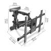 AEYSD-456 TV Bracket Full Motion Swivels Extension Tilt Rotation for Most 37-80 Inch TVs, Adjustable TV Wall Mount Bracket with Max VESA 600x400mm Up to 1270 Lbs TV Monitor Holder Rack view 2