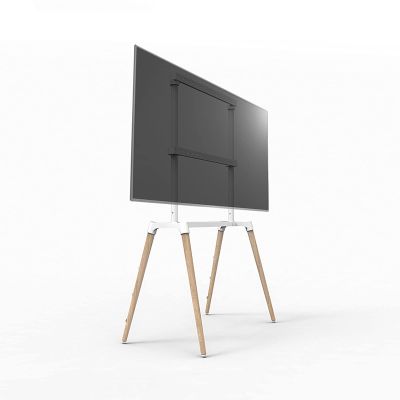 TV Bracket Simple Mobile TV Stand Floor TV Stand Mount with 4 Wooden Feet for 55-75 Inch LED, LCD, OLED Flat&Curved TVs Sturdy Wood Base with Anti-tip Cable TV Monitor Holder Rack ( Size : L )