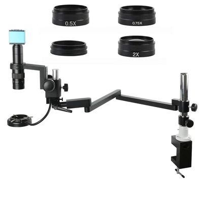 Microscope Accessories Kit Microscope Camera set Adjustable Direction Clamp Arm Pillar Clamp + HDMI USB VGA Video Microscope Camera + 0.5x 2.0x 1x 0.75x Auxiliary Objective Lens Microscope Slides ( Co
