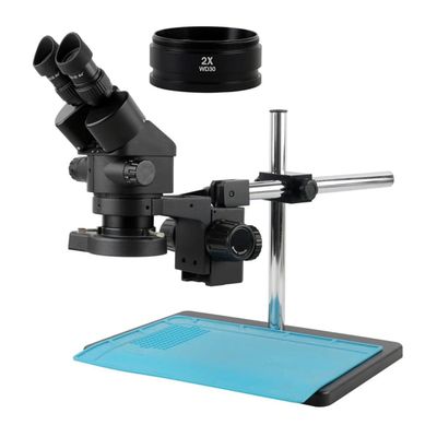ZTBH Microscope Accessories Kit 3.5X-90X Zoom Big Size Metal Stand LAB Stereo Binocular Microscope + 0.5X 2X 0.7X 1X Auxiliary Objective Lens for PCB Soldering Microscope Slides (Color : with 2.0X)