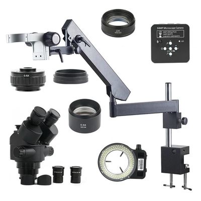 Microscope Accessories Kit Microscope Video Camera set Adjustable Direction Articulating Arm Pillar Clamp 34MP HDMI USB Video Camera 3.5X-90X Zoom Simul Focal Trinocular Microscope Microscope Slides