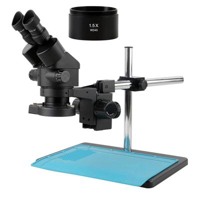 ZTBH Microscope Accessories Kit 3.5X-90X Zoom Big Size Metal Stand LAB Stereo Binocular Microscope + 0.5X 2X 0.7X 1X Auxiliary Objective Lens for PCB Soldering Microscope Slides (Color : with 1.5X)