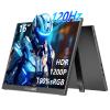 WUAWE 16" 1200P 120Hz Portable Monitor, 100% sRGB Portable Gaming Monitor with Built-in Stand,HDR and Freensync, External USB C Monitor for Laptop, PC, Phone, Switch and PS5 (Black) view 1