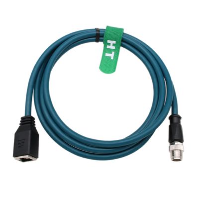 HangTon Ethernet Adapter Cable 8 Pin X-Coded M12 to Female RJ45 for Keyence IV3 Baumer Datalogic Basler Cognex is 2000 9000 8000 DM260 Vision Camera Sensor Reader 1M