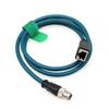 HangTon Ethernet Adapter Cable 8 Pin X-Coded M12 to Female RJ45 for Keyence IV3 Baumer Datalogic Basler Cognex is 2000 9000 8000 DM260 Vision Camera Sensor Reader 1M view 3