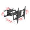 Floor TV Stand Six Arm Foldable TV Bracket Full Motion Wall Mounted Extension Swivel Tilt TV Bracket for 42-75 Inch Flat Screen TV, Holds up to 198 lbs Height Adjustable view 2