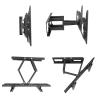Floor TV Stand Six Arm Foldable TV Bracket Full Motion Wall Mounted Extension Swivel Tilt TV Bracket for 42-75 Inch Flat Screen TV, Holds up to 198 lbs Height Adjustable view 4