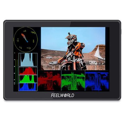 FEELWORLD SH7 7 inch HDMI SDI Cross Conversion On-Camera Field Monitor Ultra Bright 2200nit Touch Screen 3D LUT HDR Monitoring F970 External Install and Power Kit