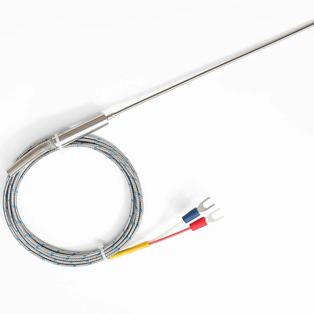 1.6 * 100 Armored thermocouple J Type Metal mesh Temperature Sensing Wire 0-600 Flexible high Temperature Furnace thermocouple.