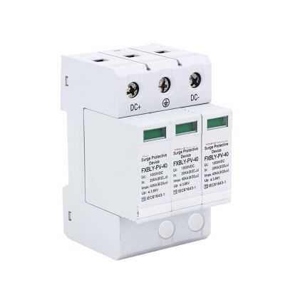 EQBVZZRD Arrester Device Surge Protective Device SPD DC1000V 2P20~40KA Low-Voltage Arrester DC Lightning Arrester Solar Outdoor Power Surge 2P3P PV (Size : 2P DC1000V)