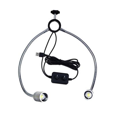 Double Gooseneck Spotlight Adjustable LED Spotlight Illuminator 25 32mm Column Gooseneck Stereo Microscope Digital Camera