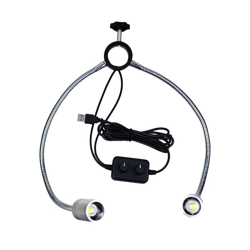 Double Gooseneck Spotlight Adjustable LED Spotlight Illuminator 25 32mm Column Gooseneck Stereo Microscope Digital Camera