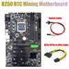 for B250 BTC Mining Motherboard with SATA 15Pin to 6Pin Cable+Switch Cable 12XGraphics Card Slot LGA 1151 DDR4 for BTC Miner view 2