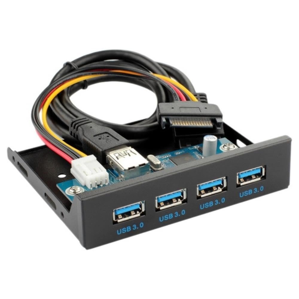 DirectNine Basics for USB 3.0 Front Panel 3.5 Inch Four-Port HUB 6Gbps Computer Floppy Drive Expansion Board for Desktop PC, 6924023034399