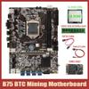 for BTC B75 Mining Motherboard+I3 2120 CPU+DDR3 4GB 1600Mhz RAM+128G MSATA SSD+SATA Cable+Switch Cable 8XPCIE to USB Board view 2