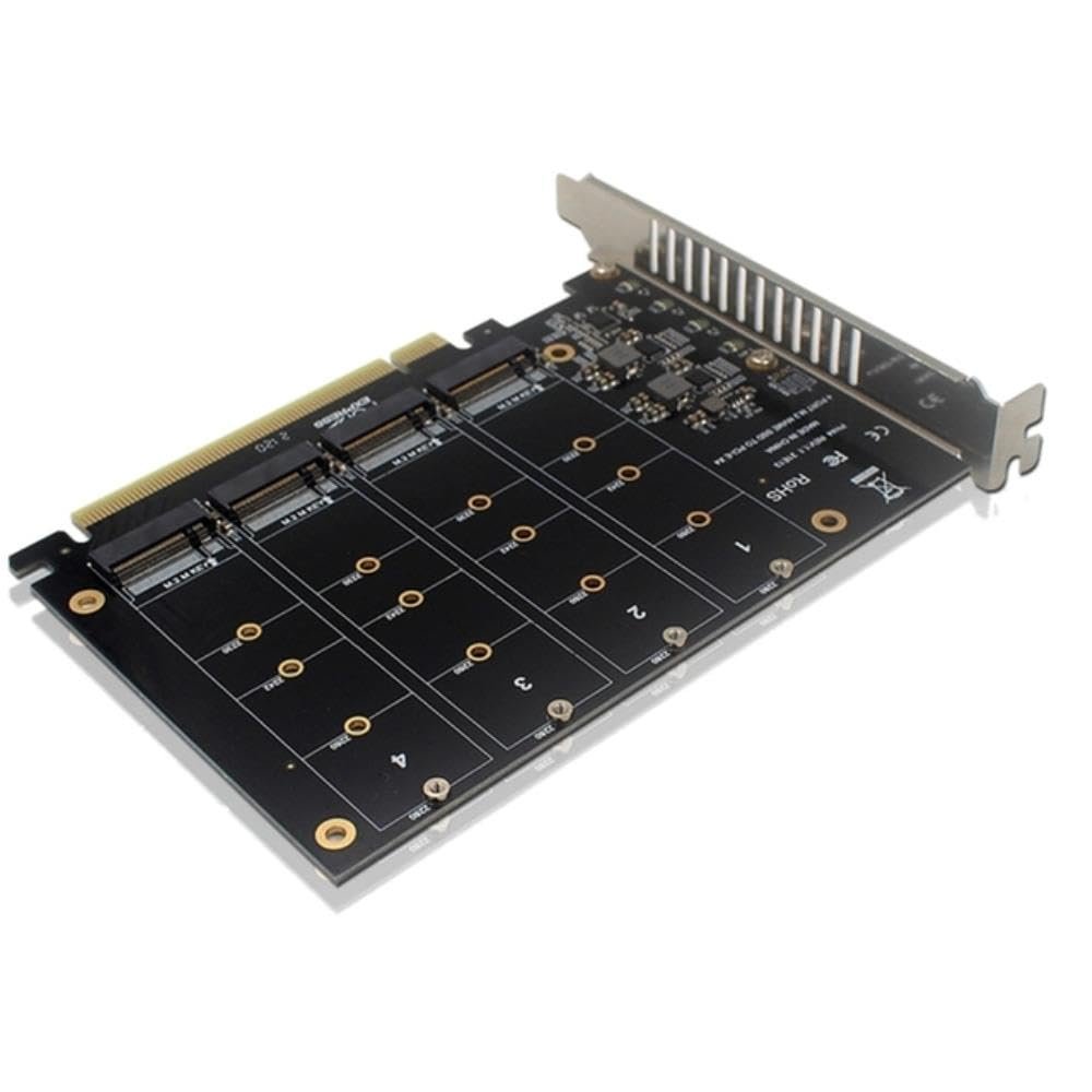 for PCIE to NVME 4 Bay M.2 M Key Type SSD to PCIE16X Expansion Card Card