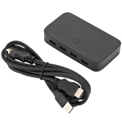 DirectNine Basics for KVM Switch 4 Port Switch 4 in 1 Out KVM USB Switch Box Shared Keyboard Mouse and Monitor for PC, 6924023036300