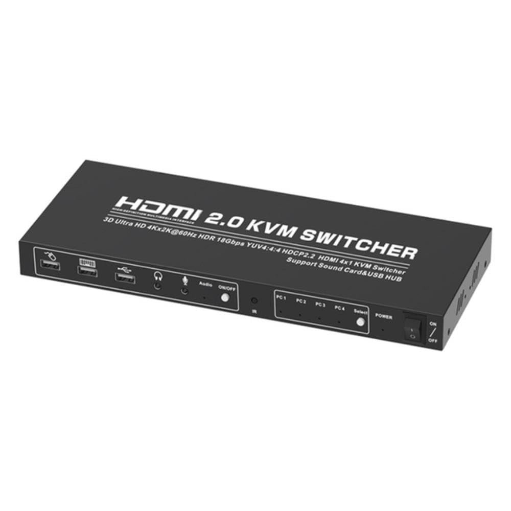 for HDMI KVM Switcher HDMI 4 Port 4K@60Hz USB KVM Switcher Box Keyboard and Mouse EU Plug