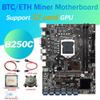 for B250C 12 Card BTC Mining Motherboard+G3900/G3930 CPU+Fan+Thermal Grease+SATA+Switch Cable 12 USB3.0 LGA1151 DDR4 MSATA view 2
