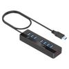 DirectNine Basics for USB Hub One for Seven Multi-Interfaces USB3.0 5Gbps+USB Charging Port Hub Splitter Extension with 2 Independent Switches, 6924023033149 view 1