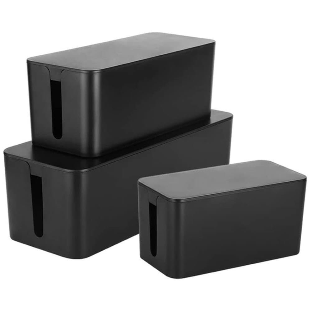 for 3 Pcs Cable Management Box Cable Storage Box Surge Protector Oversized Large Small Junction Box for Concealed Cables