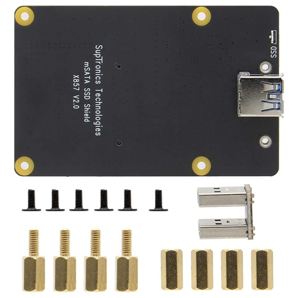 DirectNine Basics for 4 MSATA SSD X857,for 4 Model B X857 V2.0 MSATA SSD Expansion Board USB3.0 Module, 6924023036171