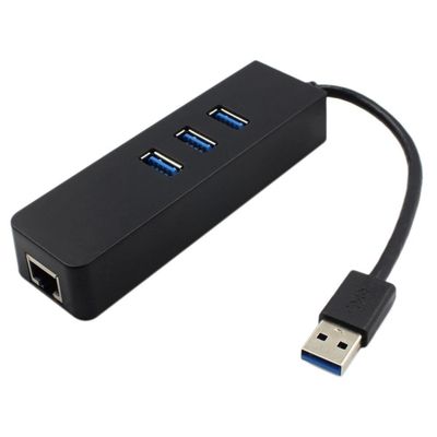 DirectNine Basics for USB 3.0 Hub 3-Port Gigabit Ethernet Port for Laptops USB Flash Drives Mobile Hard Drives USB Exts, 6924023029920