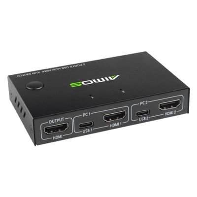 for AIMOS 2-Port HDMI KVM Switch Support 4Kx2K@30Hz HDMI KVM Switcher for Keyboard Mouse Printer U-Disk HUB