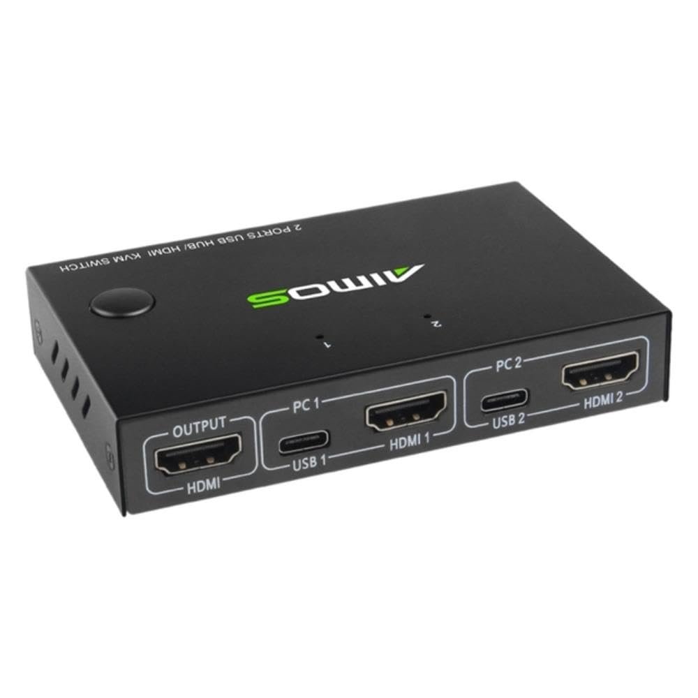 for AIMOS 2-Port HDMI KVM Switch Support 4Kx2K@30Hz HDMI KVM Switcher for Keyboard Mouse Printer U-Disk HUB