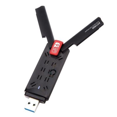 DirectNine Basics for 1800Mbps WiFi 6 USB 3.0 Dual Band 2.4GHz/5GHz Network Card Receiving Wi-Fi Dongle for PC Laptop, 6924023037888