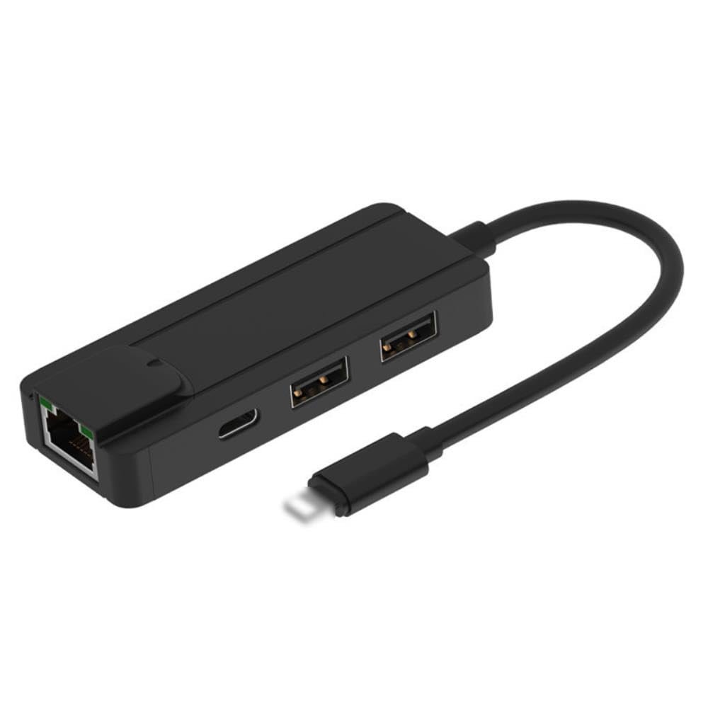 for 4 in 1 USB 2.0 Hub for iOS to RJ45 Ethernet Converter LAN Wired Network for/iPad All Series with PD Charging