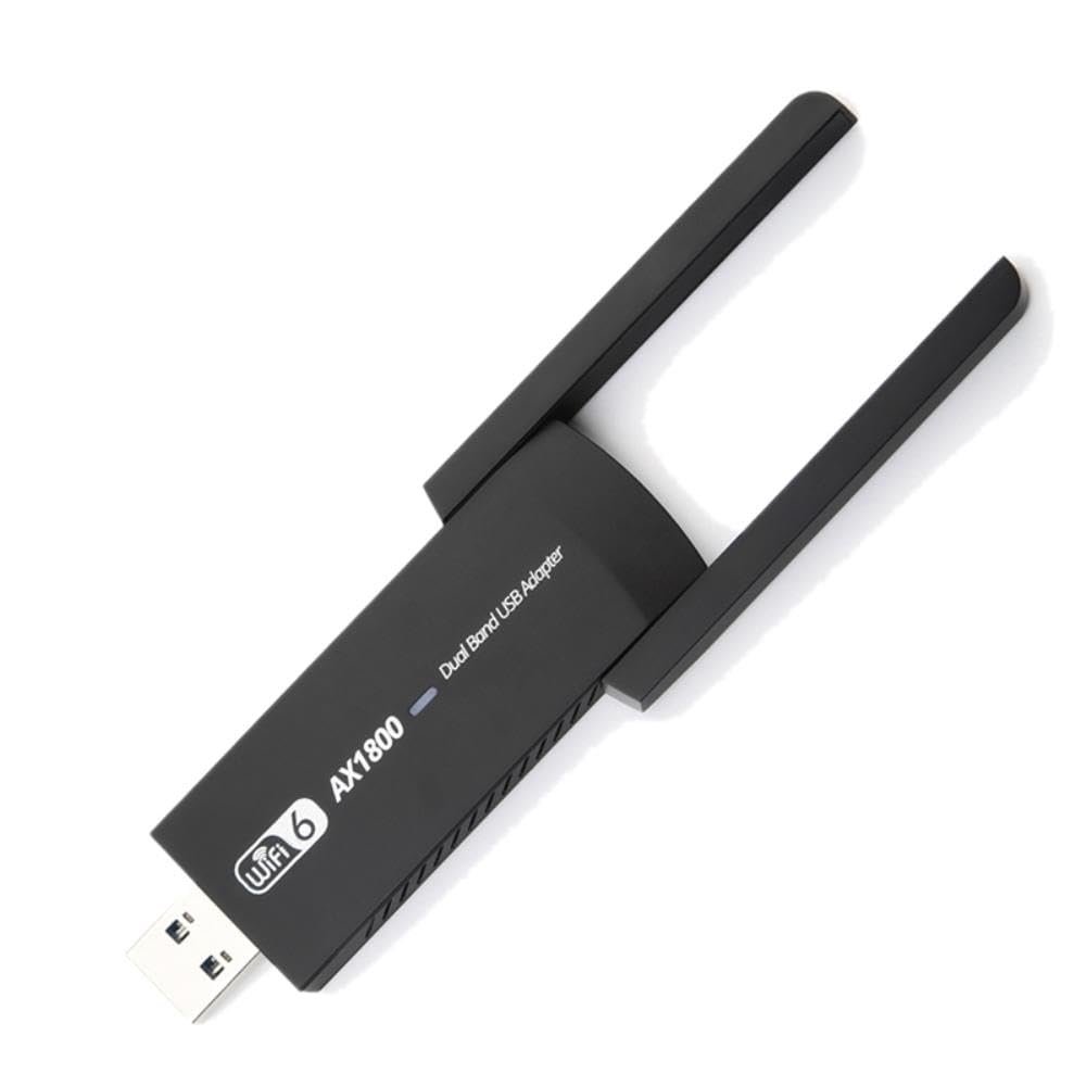 DirectNine Basics for 1800Mbps USB WiFi 6 5G/2.4Ghz USB3.0 Wi-Fi Dongle 802.11Ax AX1800 Network Card High Gain Antenna, 6924023036232