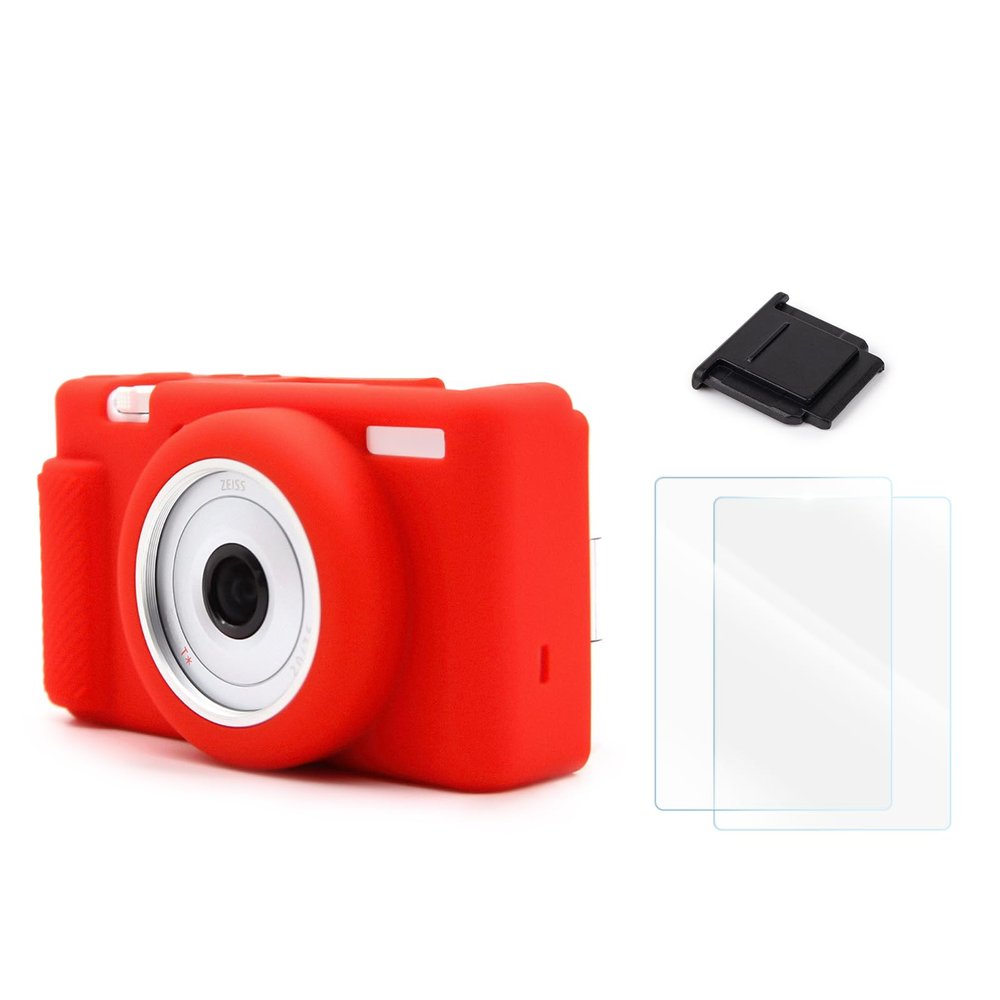 VOVMOEYA Camera case for ZV-1F Case,Silicone Protective Case Compatible with Sony ZV-1F/ZV-1 II/ZV-1M2,Screen Protector for ZV-1F[2 Packs],Camera Hot Shoe Cover for ZV-1F ZV-1 II Camera Accessories