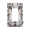 Pznen Decorative Animal Tiger 1-Gang Single Rocker Wall Plate, White Tiger Portrait Light Switch Cover Plates 4.5"x 2.76" for Living Room Kitchen Home Decor view 1